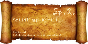 Szilágyi Kirill névjegykártya